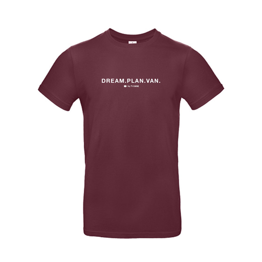 T-Shirt "dream.plan.van" Burgundy