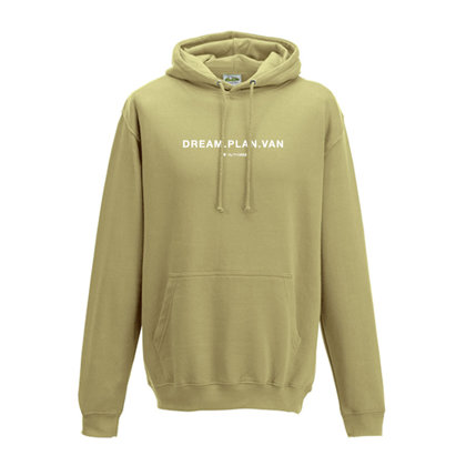 Hoodie "dream.plan.van." Desert Sand