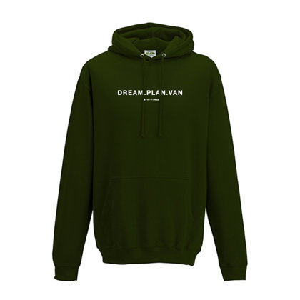 Hoodie "dream.plan.van." Forest Green